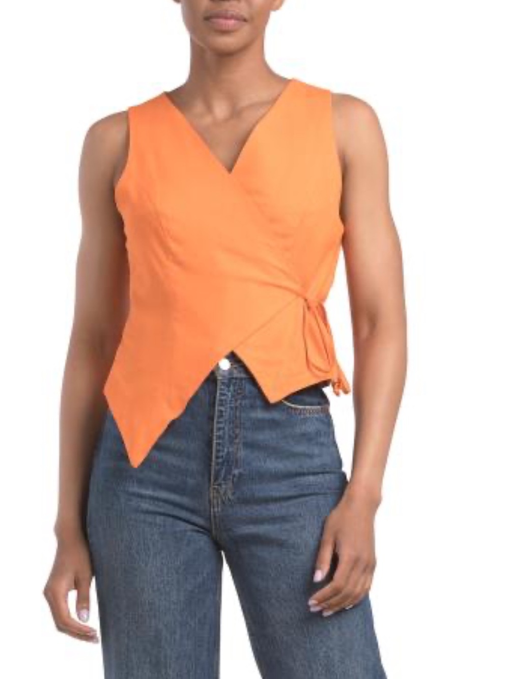 GEMMA+ JANE
linen blend asymmetric hem tie vest